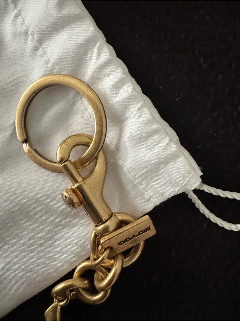 Coach Gold Hardware Cherry Keychain with Burgundy Enamel - Picture 2 of 3